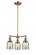 Bell - 3 Light - 19 inch - Antique Copper - Stem Hung - Chandelier (3442|207-AC-G58)