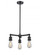 Bare Bulb 3 Light Chandelier (3442|207NH-BK-LED)