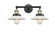 Halophane - 2 Light - 18 inch - Black Antique Brass - Adjustable Bath Vanity Light (3442|208-BAB-G1)