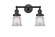 Canton - 2 Light - 17 inch - Matte Black - Adjustable Bath Vanity Light (3442|208-BK-G182S)