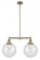 Beacon - 2 Light - 25 inch - Antique Brass - Stem Hung - Adjustable Island Light (3442|209-AB-G204-10)