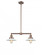 Halophane - 2 Light - 21 inch - Antique Copper - Stem Hung - Adjustable Island Light (3442|209-AC-G1-LED)