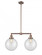 Beacon - 2 Light - 25 inch - Antique Copper - Stem Hung - Adjustable Island Light (3442|209-AC-G202-10)