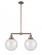 Beacon - 2 Light - 25 inch - Antique Copper - Stem Hung - Adjustable Island Light (3442|209-AC-G204-10)