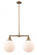 Beacon - 2 Light - 25 inch - Brushed Brass - Stem Hung - Adjustable Island Light (3442|209-BB-G201-10-LED)