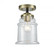 Canton - 1 Light - 6 inch - Black Antique Brass - Semi-Flush Mount (3442|284-1C-BAB-G182-LED)