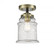 Canton - 1 Light - 6 inch - Black Antique Brass - Semi-Flush Mount (3442|284-1C-BAB-G184)