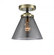 Cone - 1 Light - 8 inch - Black Antique Brass - Semi-Flush Mount (3442|284-1C-BAB-G43-LED)