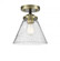 Cone - 1 Light - 8 inch - Black Antique Brass - Semi-Flush Mount (3442|284-1C-BAB-G44-LED)
