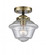 Oxford - 1 Light - 8 inch - Black Antique Brass - Semi-Flush Mount (3442|284-1C-BAB-G534-LED)