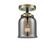 Bell - 1 Light - 5 inch - Black Antique Brass - Semi-Flush Mount (3442|284-1C-BAB-G53-LED)
