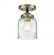 Bell - 1 Light - 5 inch - Black Antique Brass - Semi-Flush Mount (3442|284-1C-BAB-G54-LED)