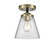 Cone - 1 Light - 6 inch - Black Antique Brass - Semi-Flush Mount (3442|284-1C-BAB-G62-LED)