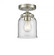Bell - 1 Light - 5 inch - Brushed Satin Nickel - Semi-Flush Mount (3442|284-1C-SN-G52-LED)