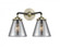 Cone - 2 Light - 14 inch - Black Antique Brass - Bath Vanity Light (3442|284-2W-BAB-G63-LED)
