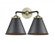 Appalachian - 2 Light - 16 inch - Black Antique Brass - Bath Vanity Light (3442|284-2W-BAB-M13-BK-LED)