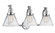 Cone - 3 Light - 28 inch - Polished Chrome - Adjustable Bath Vanity Light (3442|515-3W-PC-G42-LED)