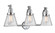 Cone - 3 Light - 28 inch - Polished Chrome - Adjustable Bath Vanity Light (3442|515-3W-PC-G62-LED)
