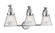 Cone - 3 Light - 28 inch - Polished Chrome - Adjustable Bath Vanity Light (3442|515-3W-PC-G64-LED)