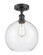Athens - 1 Light - 10 inch - Matte Black - Semi-Flush Mount (3442|516-1C-BK-G124-10-LED)