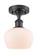 Fenton - 1 Light - 7 inch - Matte Black - Semi-Flush Mount (3442|516-1C-BK-G91)