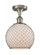 Farmhouse Chicken Wire - 1 Light - 8 inch - Brushed Satin Nickel - Semi-Flush Mount (3442|516-1C-SN-G121-8CBK)