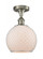 Farmhouse Chicken Wire - 1 Light - 8 inch - Brushed Satin Nickel - Semi-Flush Mount (3442|516-1C-SN-G121-8CSN)
