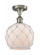 Farmhouse Rope - 1 Light - 8 inch - Brushed Satin Nickel - Semi-Flush Mount (3442|516-1C-SN-G121-8RW-LED)