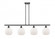 Athens - 4 Light - 48 inch - Matte Black - Stem hung - Island Light (3442|516-4I-BK-G121)
