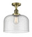 Bell - 1 Light - 12 inch - Antique Brass - Semi-Flush Mount (3442|517-1CH-AB-G74-L)