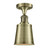 Addison - 1 Light - 5 inch - Antique Brass - Semi-Flush Mount (3442|517-1CH-AB-M9-AB-LED)