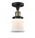 Canton - 1 Light - 6 inch - Black Antique Brass - Semi-Flush Mount (3442|517-1CH-BAB-G181S)