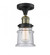 Canton - 1 Light - 6 inch - Black Antique Brass - Semi-Flush Mount (3442|517-1CH-BAB-G184S)