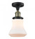 Bellmont - 1 Light - 6 inch - Black Antique Brass - Semi-Flush Mount (3442|517-1CH-BAB-G191-LED)