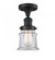 Canton - 1 Light - 6 inch - Matte Black - Semi-Flush Mount (3442|517-1CH-BK-G182S-LED)