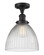 Seneca Falls - 1 Light - 10 inch - Matte Black - Semi-Flush Mount (3442|517-1CH-BK-G222-LED)