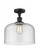 Bell - 1 Light - 12 inch - Matte Black - Semi-Flush Mount (3442|517-1CH-BK-G74-L-LED)