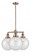 Beacon - 3 Light - 24 inch - Antique Copper - Stem Hung - Chandelier (3442|207-AC-G202-10)