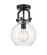Newton Sphere - 1 Light - 8 inch - Matte Black - Semi-Flush Mount (3442|410-1F-BK-8CL)