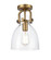 Newton Bell - 1 Light - 8 inch - Brushed Brass - Semi-Flush Mount (3442|412-1F-BB-8CL)
