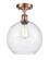 Athens - 1 Light - 10 inch - Antique Copper - Semi-Flush Mount (3442|516-1C-AC-G124-10)