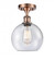 Athens - 1 Light - 8 inch - Antique Copper - Semi-Flush Mount (3442|516-1C-AC-G124-LED)
