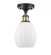 Eaton - 1 Light - 6 inch - Black Antique Brass - Semi-Flush Mount (3442|516-1C-BAB-G81)