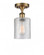 Cobbleskill - 1 Light - 5 inch - Brushed Brass - Semi-Flush Mount (3442|516-1C-BB-G112)