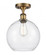 Athens - 1 Light - 10 inch - Brushed Brass - Semi-Flush Mount (3442|516-1C-BB-G124-10)