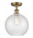 Athens - 1 Light - 10 inch - Brushed Brass - Semi-Flush Mount (3442|516-1C-BB-G125-10)