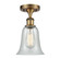 Hanover - 1 Light - 6 inch - Brushed Brass - Semi-Flush Mount (3442|516-1C-BB-G2812-LED)