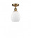 Eaton - 1 Light - 6 inch - Brushed Brass - Semi-Flush Mount (3442|516-1C-BB-G81)