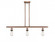 Bare Bulb - 3 Light - 36 inch - Antique Copper - Stem hung - Island Light (3442|516-3I-AC)