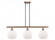 Athens - 3 Light - 36 inch - Antique Copper - Stem hung - Island Light (3442|516-3I-AC-G121-LED)